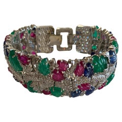 "Tutti Frutti" Bracelet with Rubies, Sapphires, Emeralds and Diamonds