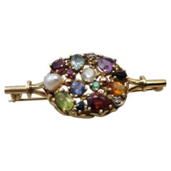 Tutti Frutti Brooch in 14 K Gold