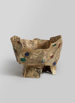 Tutti Frutti-Champagnerkübel aus Messing mit Halbedelsteinen, Viya von Vikram Goyal