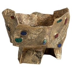 Tutti Frutti Champagne Bucket in Brass with Semi Precious, Viya by Vikram Goyal