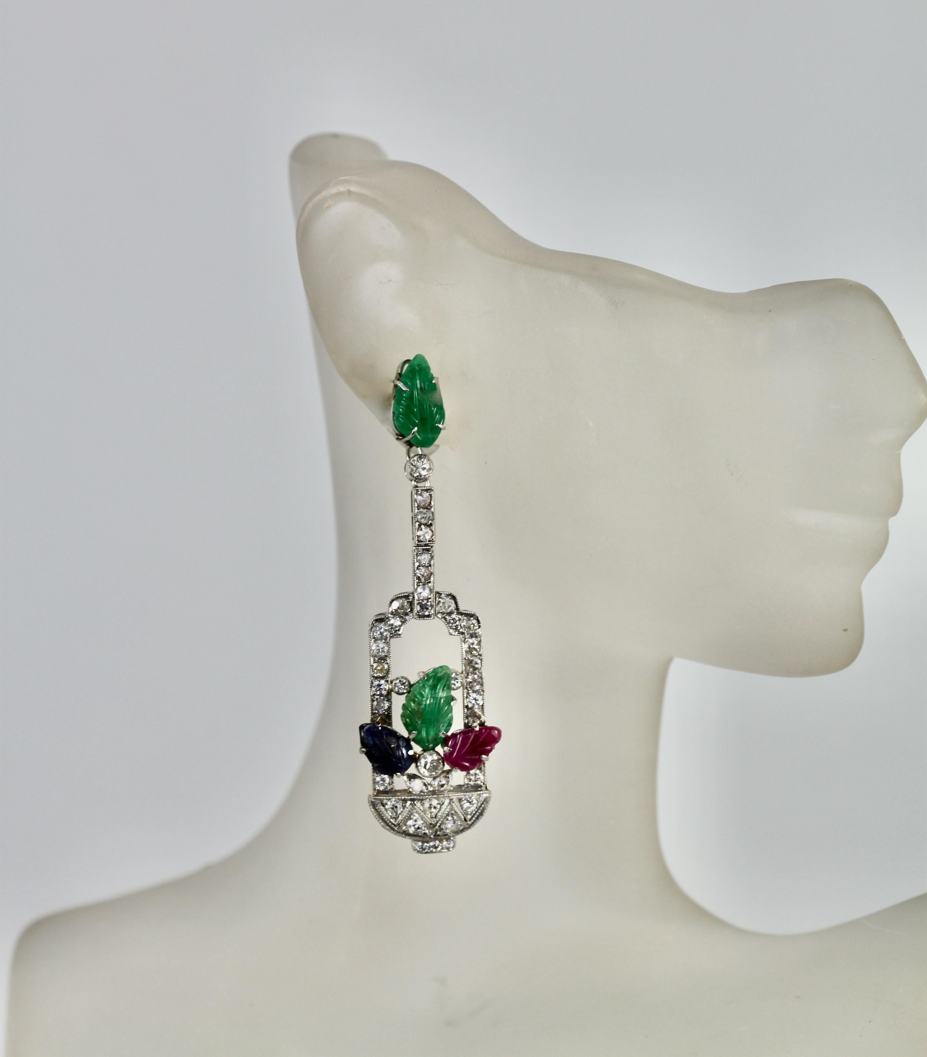 Tutti Frutti Diamond Drop Earrings 3