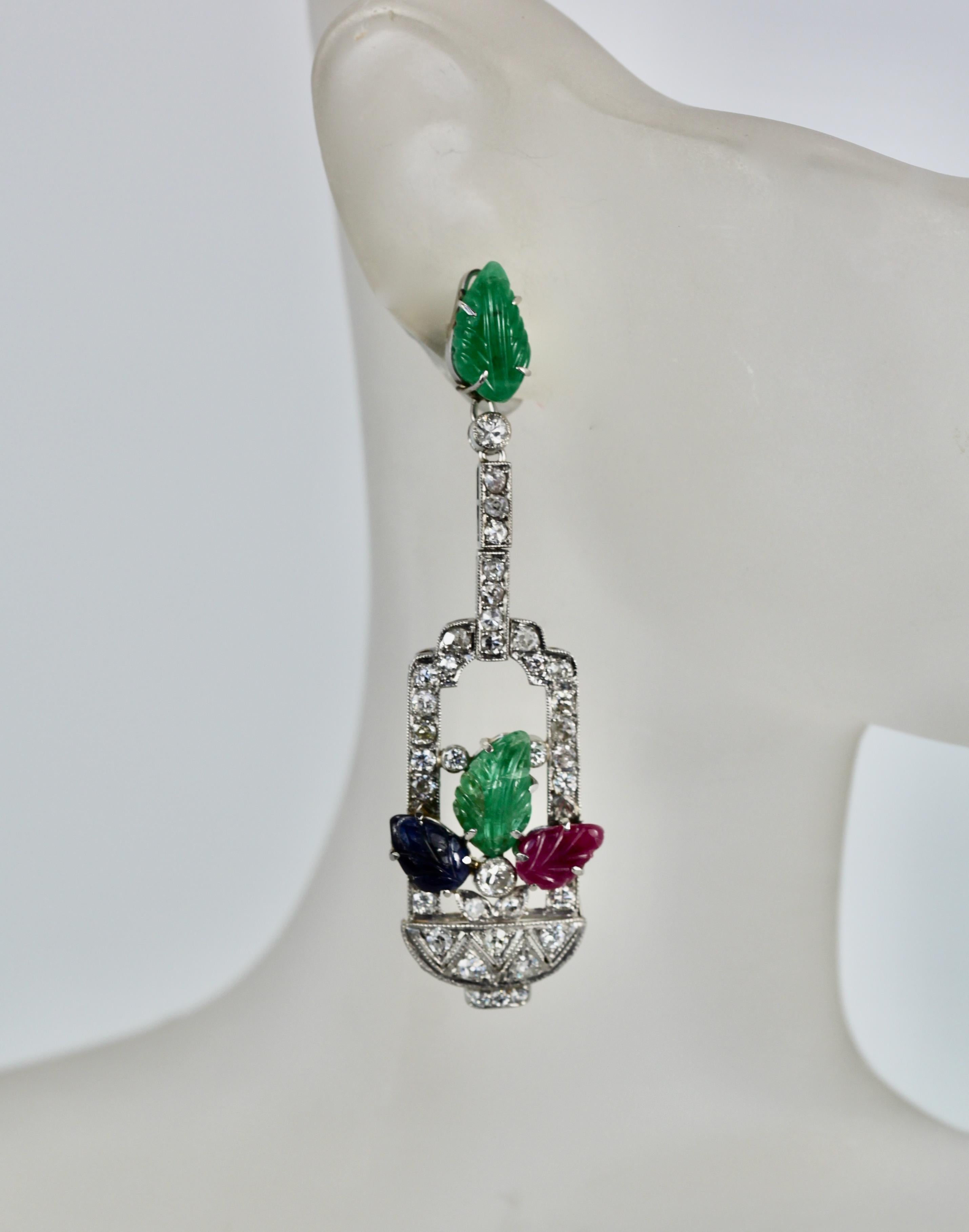 Tutti Frutti Diamond Drop Earrings 1