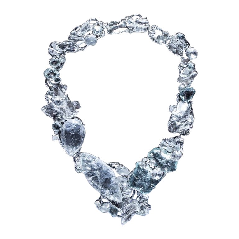 Tutti Frutti Hand-Sculpted Necklace in Cut Mirror by Marion Fillancq For Sale