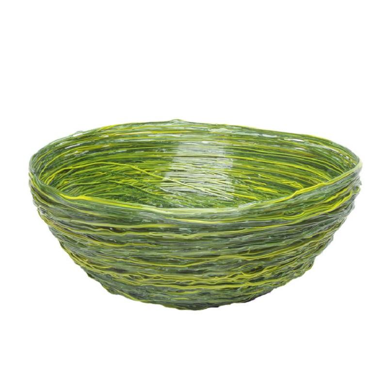 Tutti Frutti I Large Resin Basket in Matt Green and Yellow by Gaetano Pesce For Sale