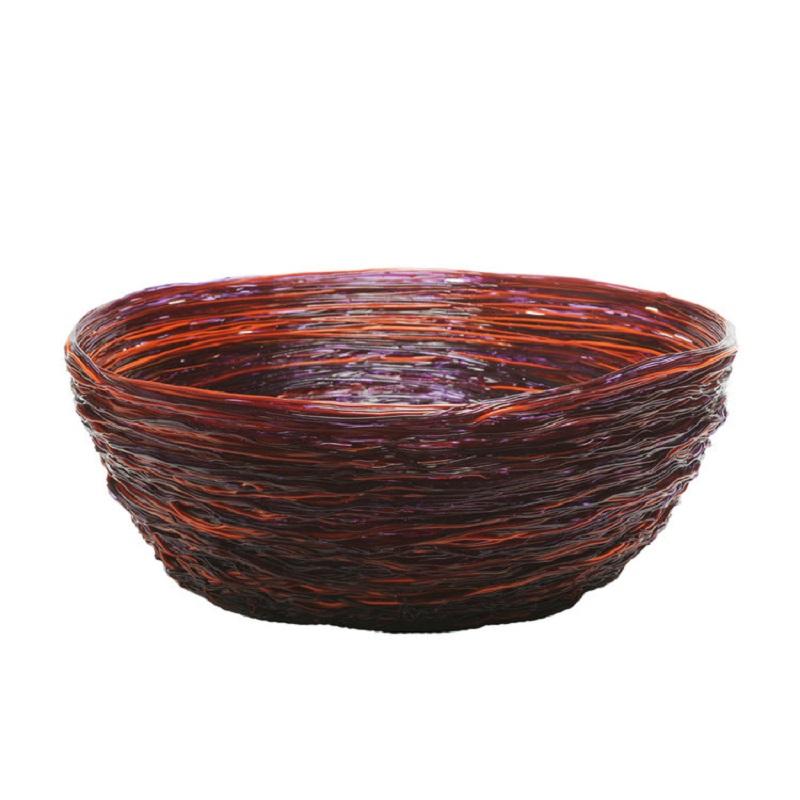 Tutti Frutti I Large Resin Basket in Matt Orange, Clear Purple by Gaetano Pesce