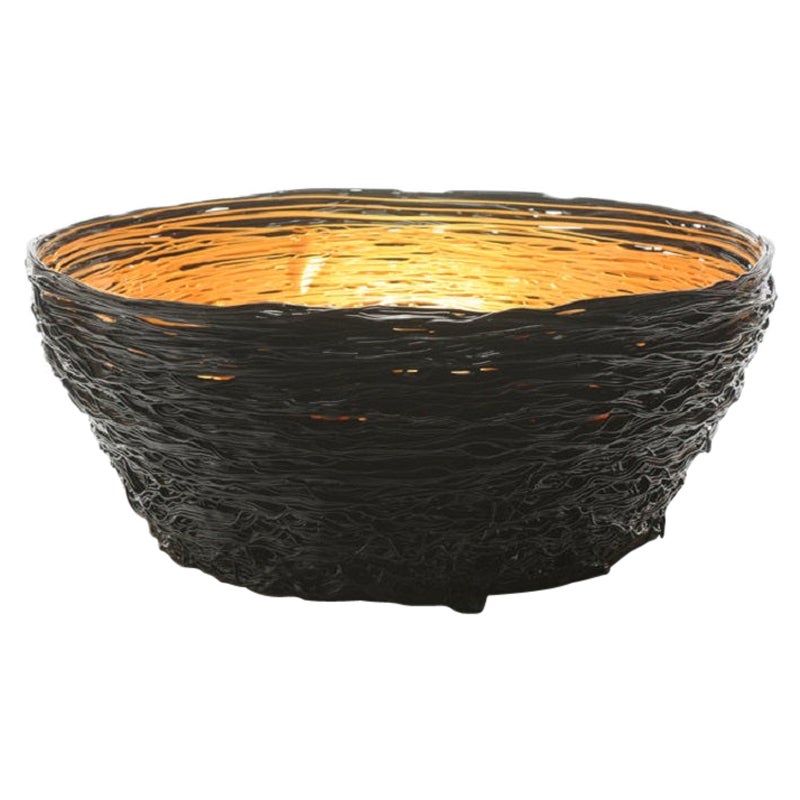Tutti Frutti I Special Medium Cestino in resina in nero opaco, oro di Gaetano Pesce