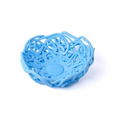 Tutti Frutti II Medium Light Blue Resin Centerpiece Basket by Gaetano Pesce