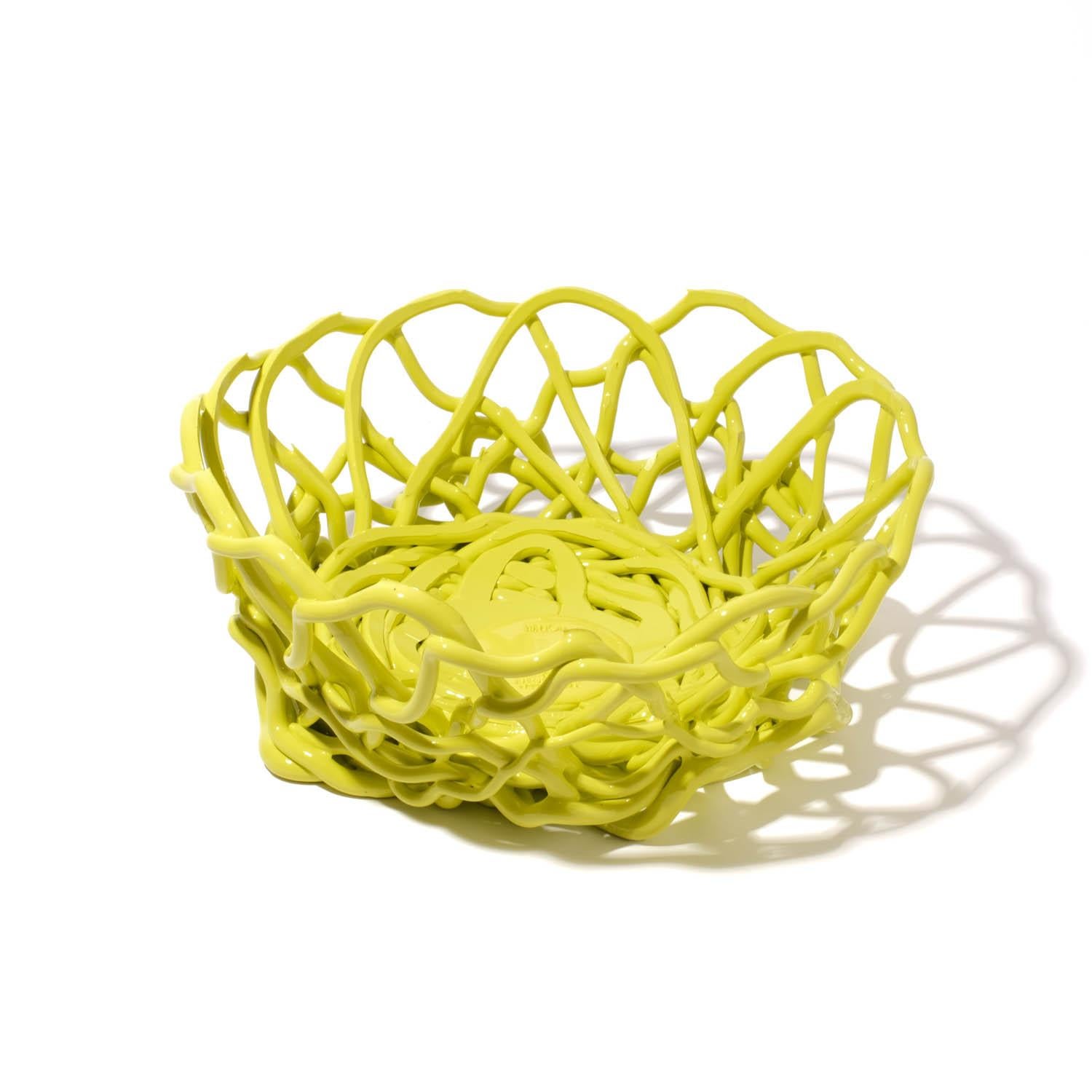 Italian Gaetano Pesce Tutti Frutti II Basket XXL Resin Fluo Yellow For Sale