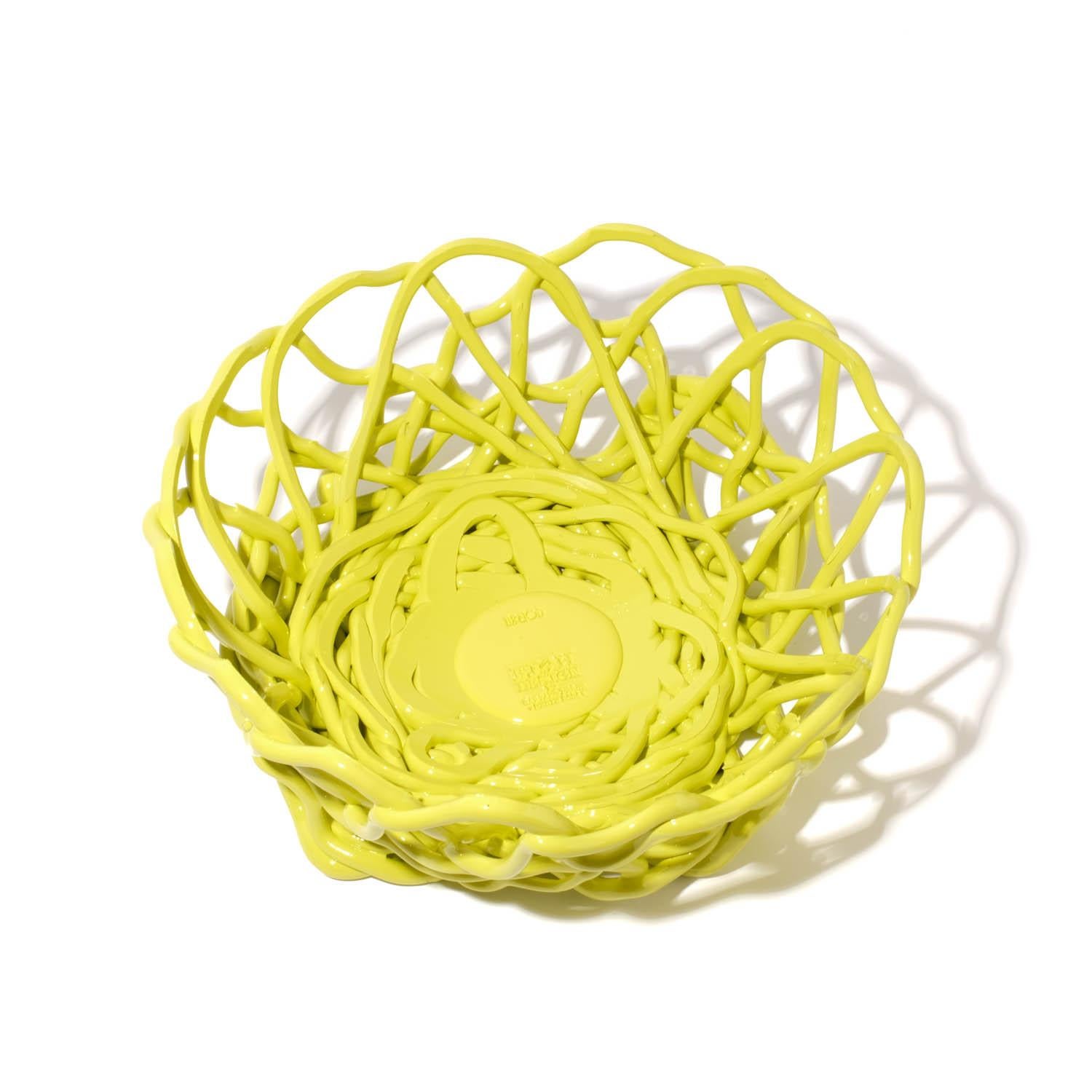 Gaetano Pesce Tutti Frutti II Basket XXL Resin Fluo Yellow In New Condition For Sale In barasso, IT