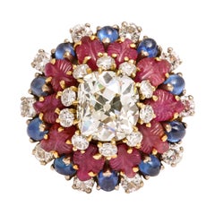 Tutti Frutti Rubin Saphir Diamant Gold Cocktail-Ring