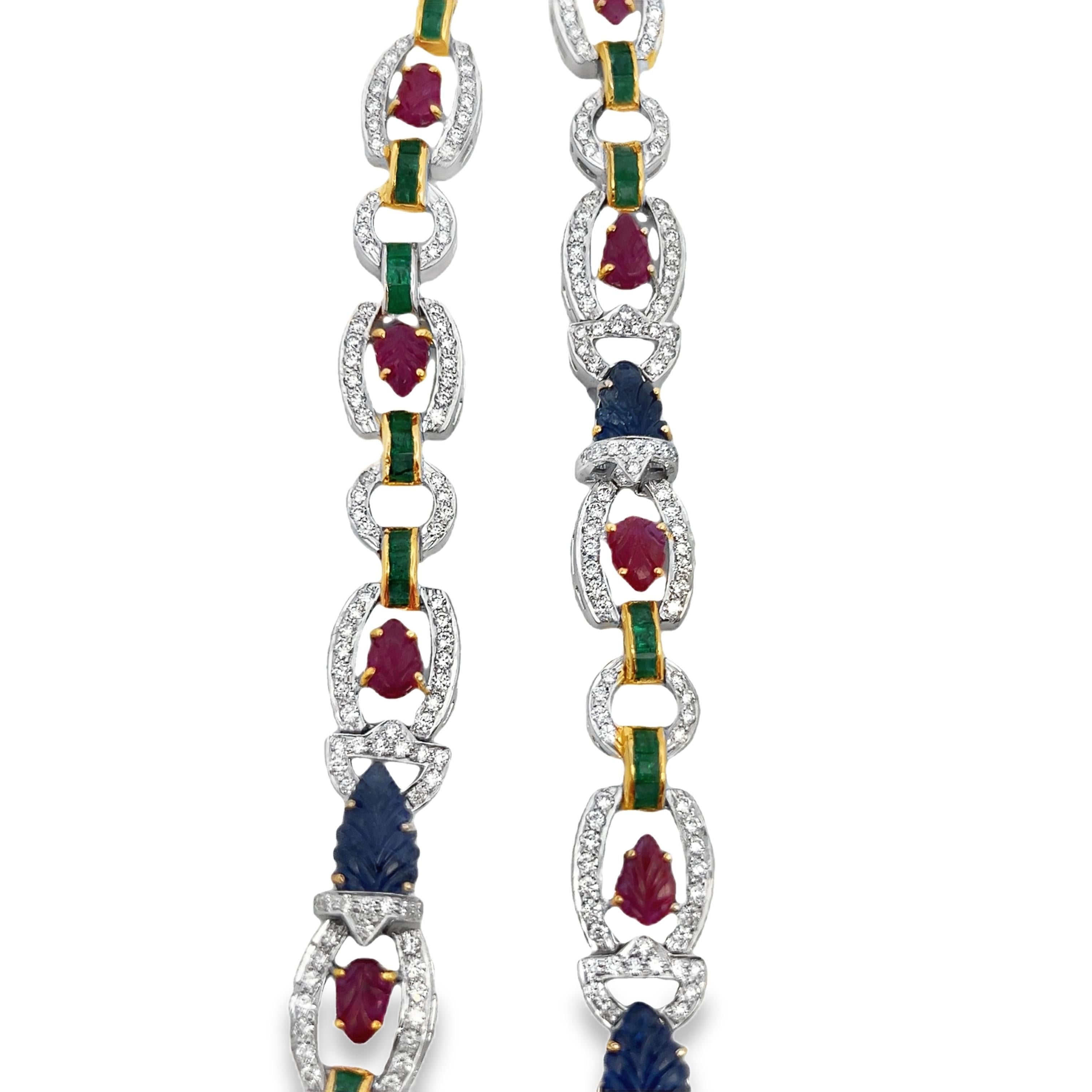 Tutti Frutti Sautoir Tassel Necklace For Sale 6