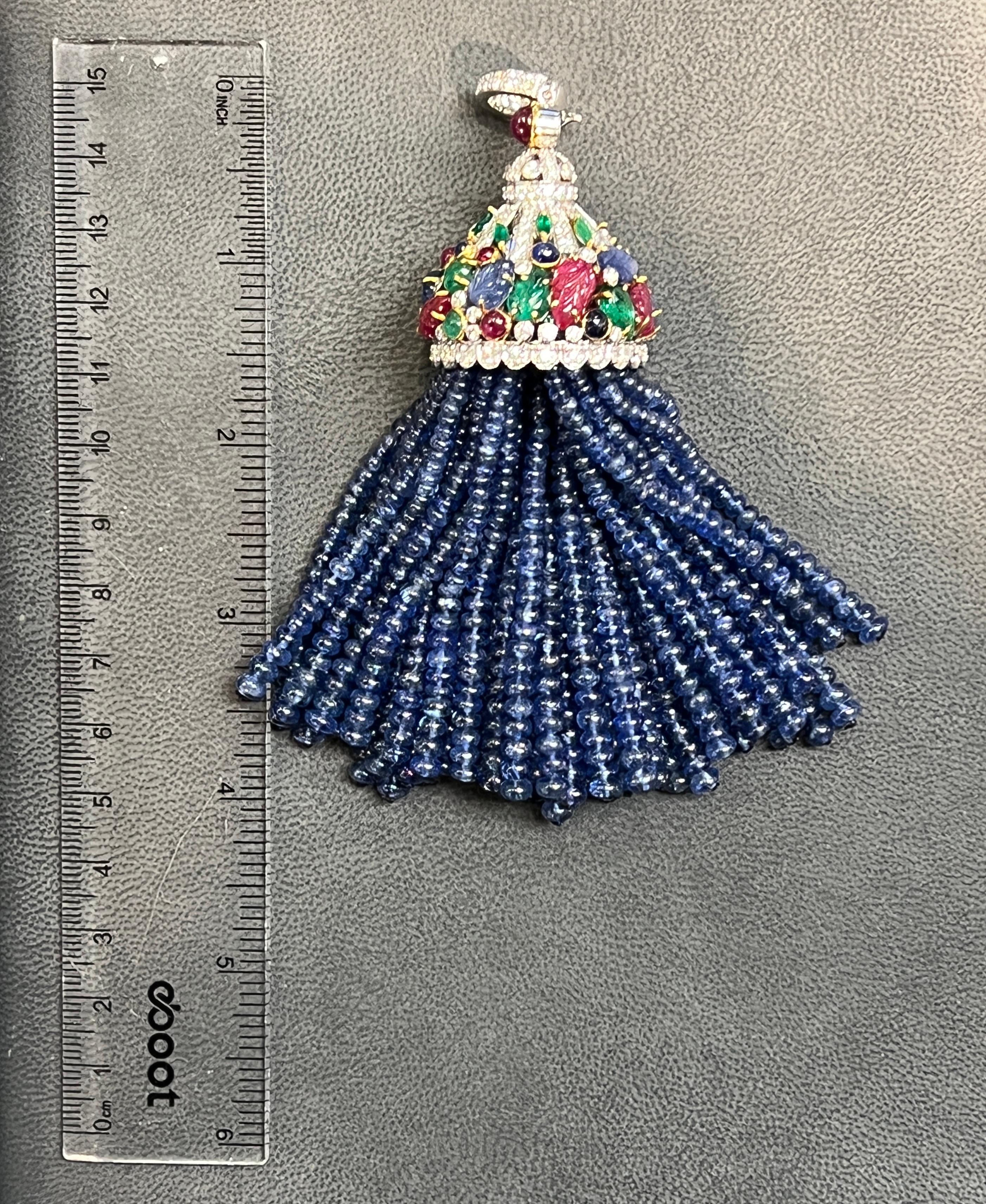 Women's Tutti Frutti Sautoir Tassel Necklace For Sale