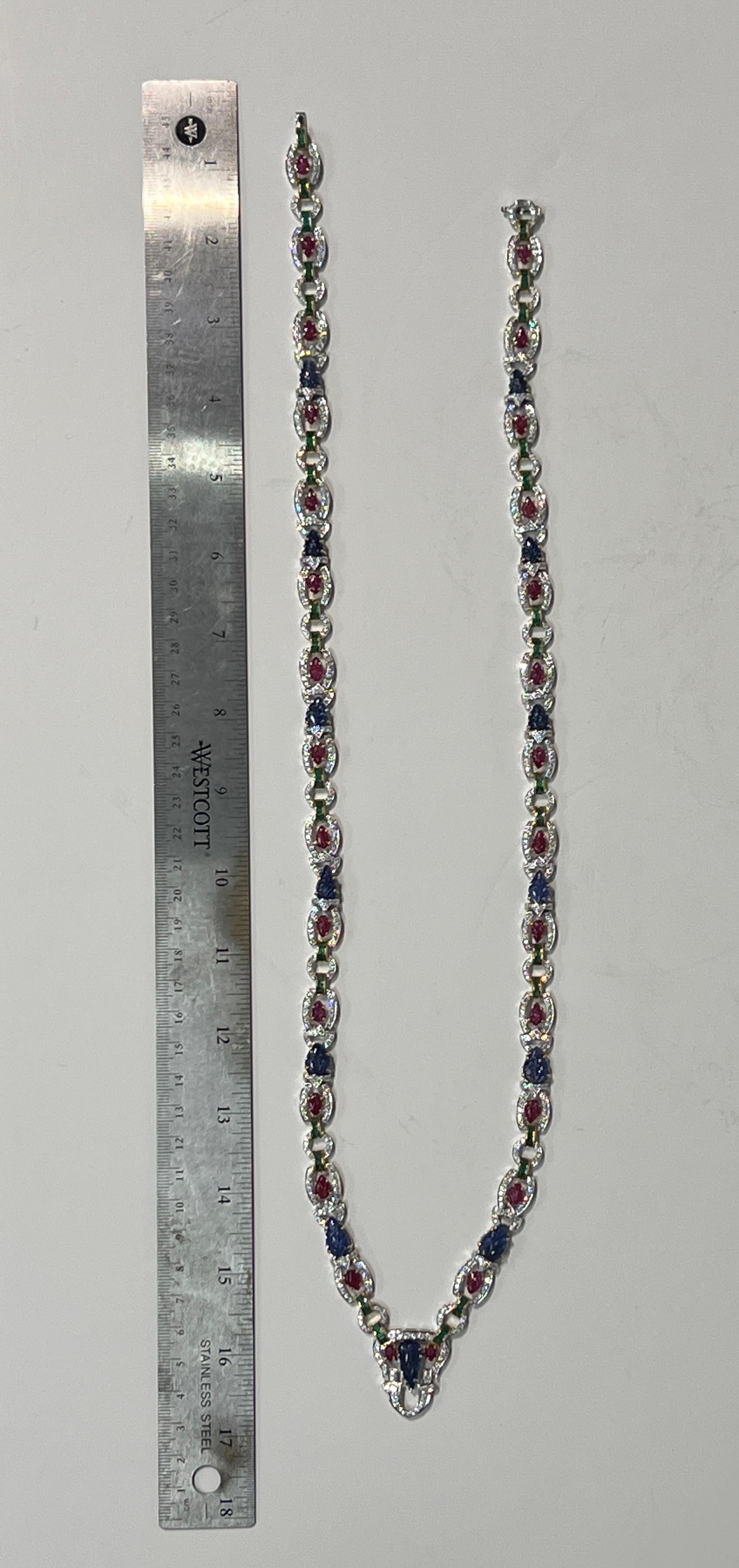 Tutti Frutti Sautoir Tassel Necklace For Sale 1