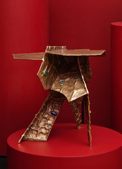 Tutti Frutti Side Table in Brass & Semi Precious Stone, Viya by Vikram Goyal