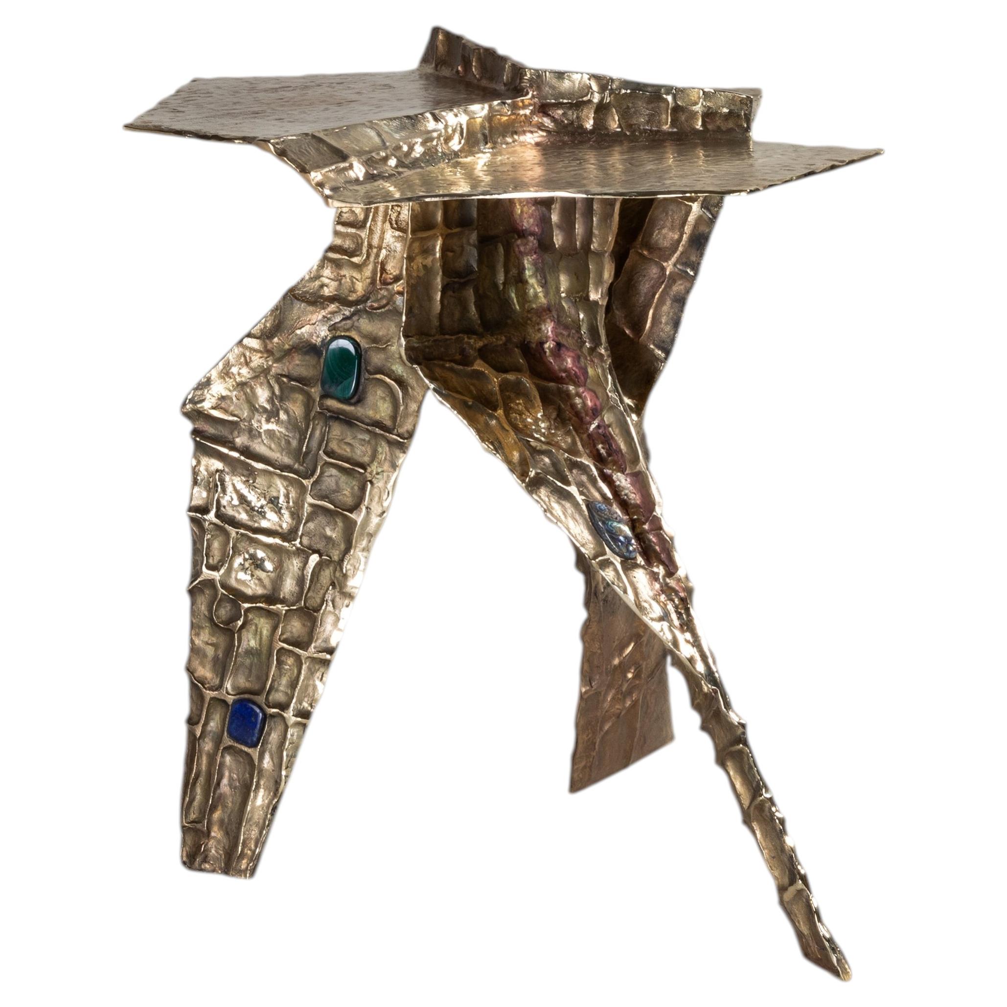 Sculptural side table, Tutti Frutti in brass, Viya by Vikram Goyal For Sale