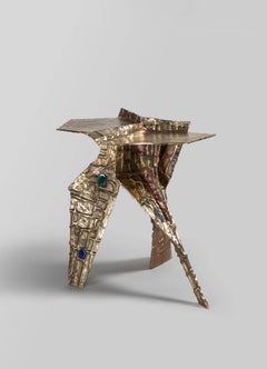 Tutti Frutti Side Table in Brass & Semi Precious Stone, Viya by Vikram Goyal