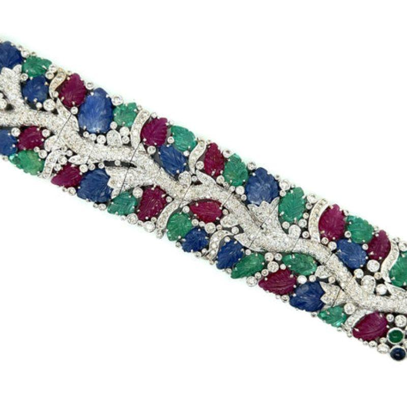 Tutti Frutti Style Art Deco Bracelet Pour femmes en vente