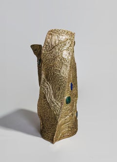 Tutti Frutti Vessel in Brass with Semi Precious Inserts, Viya by Vikram Goyal