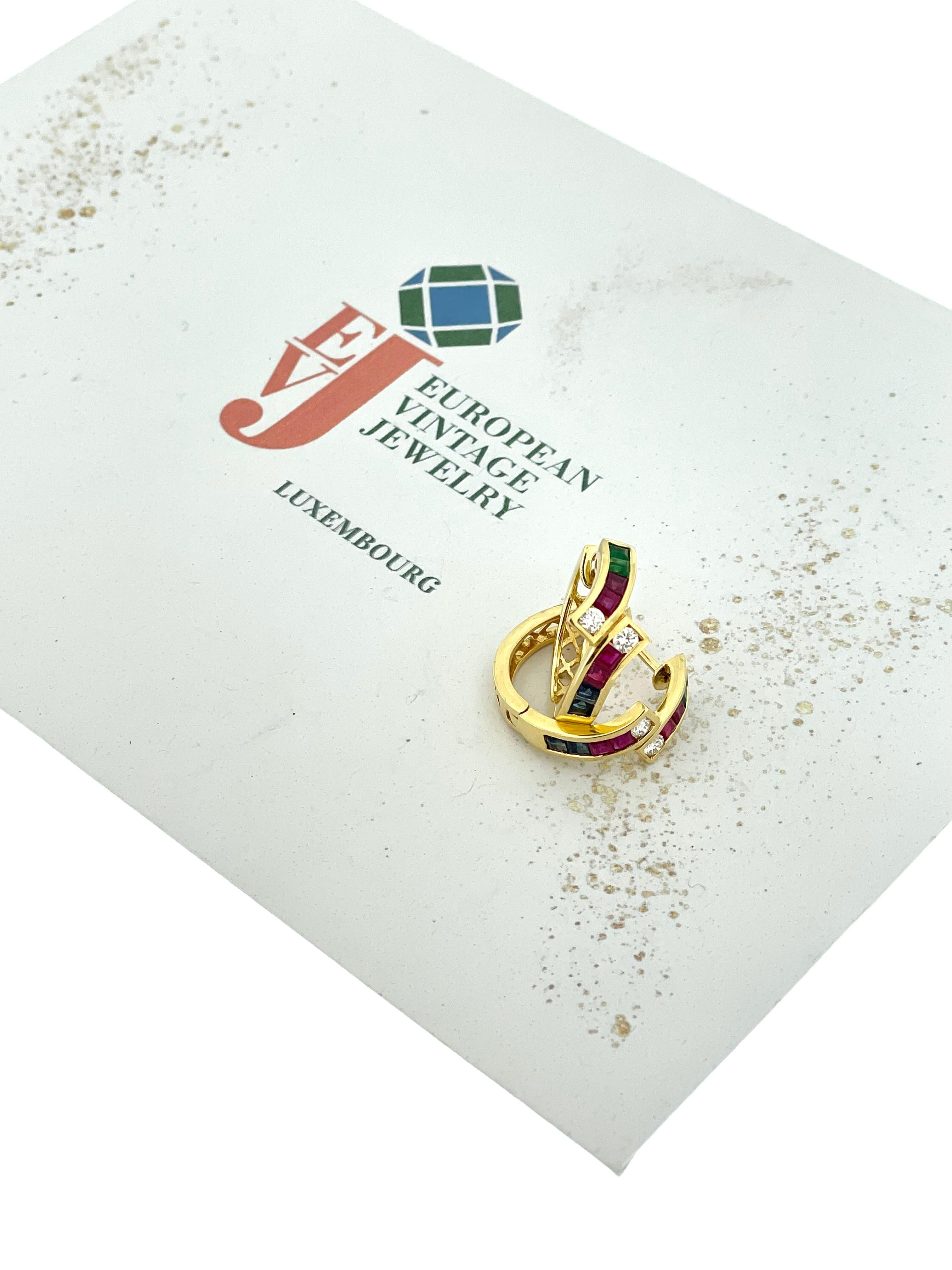 Orecchini a cerchio in oro giallo Tutti Frutti in vendita 4