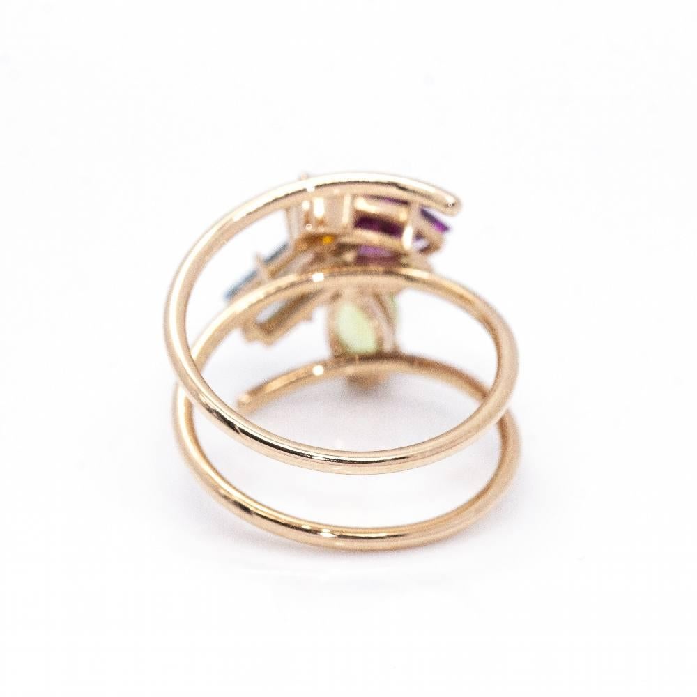 Tuttifrutti Rose Gold Ring In New Condition For Sale In BARCELONA, ES