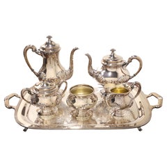 Retro TUTTLE Onslow Silverplate Holloware Tea Set with Tray