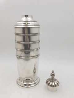 Tuttle Sterling Silver Cocktail Shaker in Mid-Century Modern Art Deco Style