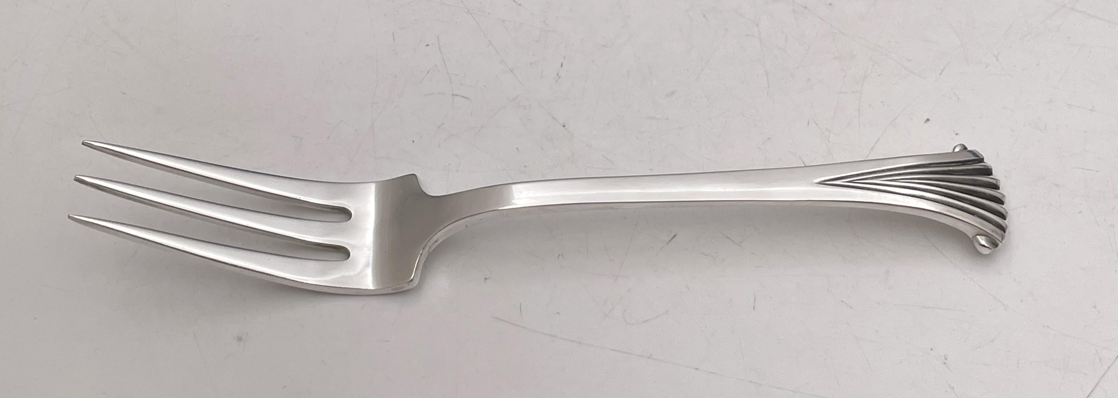Mid-20th Century Tuttle Sterling Silver Onslow 60-Piece Flatware Set for 12 Mid-Century Modern