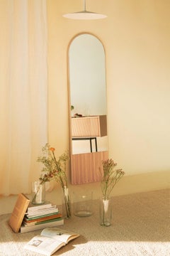 Tutto Sesto Solid Wood Oval mirror, Ash in Natural Finish, Contemporary