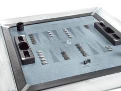 All Glass Modern Backgammon Game Table by Impatia