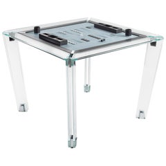 All Glass Modern Backgammon Game Table by Impatia