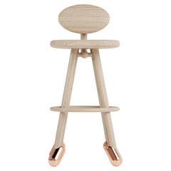 Tutu Bar Stool by Design VA . Maple & Polished Rose Plated Aluminum