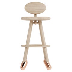 Tutu Bar Stool by Design VA . Maple & Polished Rose Plated Aluminum