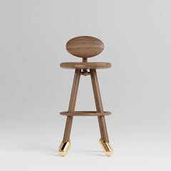 Tutu Bar Stool by Design VA . Walnut & Bronze