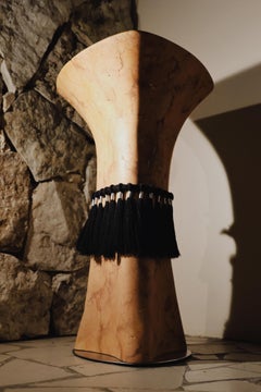 TÚUN Sculptural Side Table in Ticul Limestone by Iván Guerrero Studio