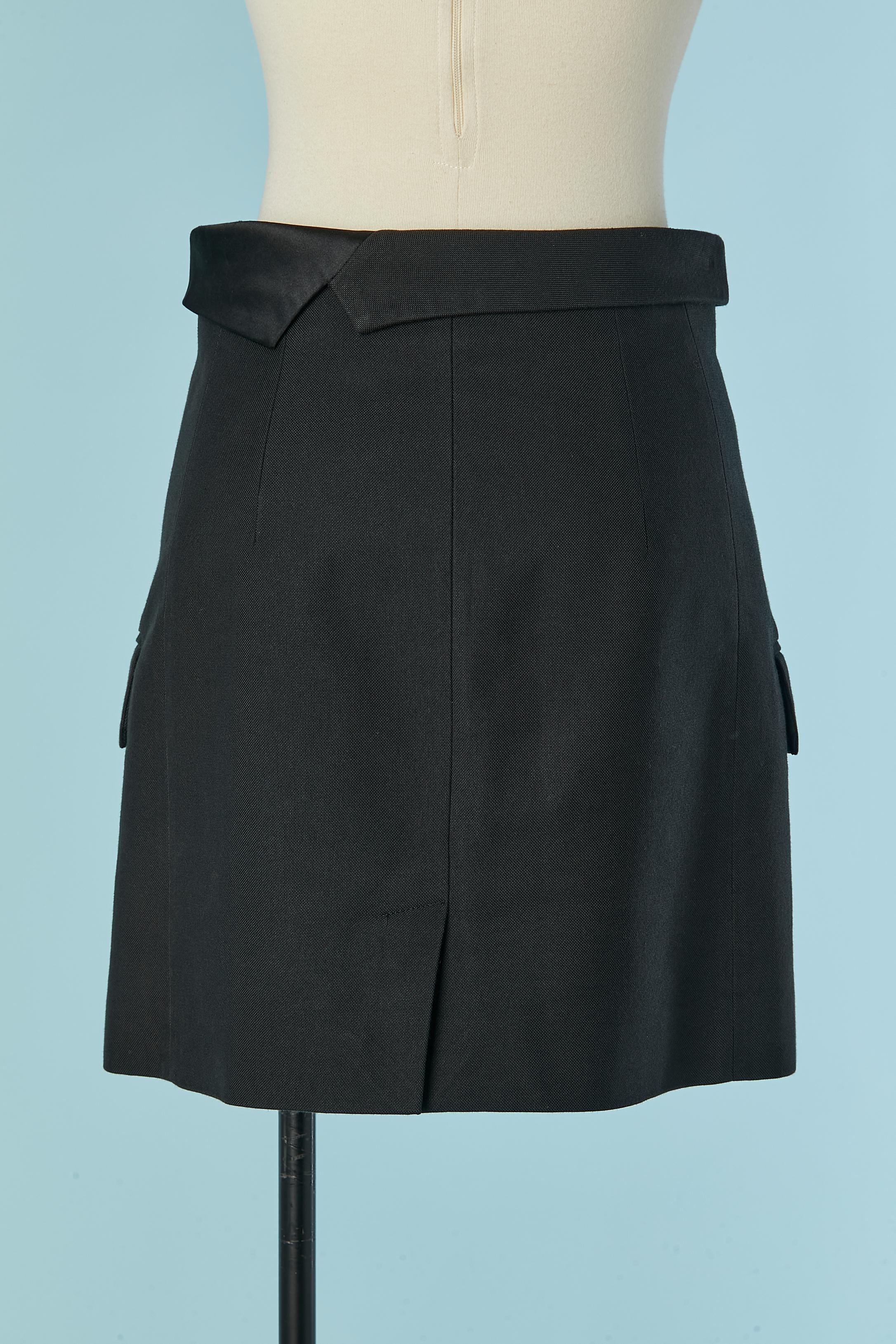 Falda esmoquin negra Helmut Lang en venta 1