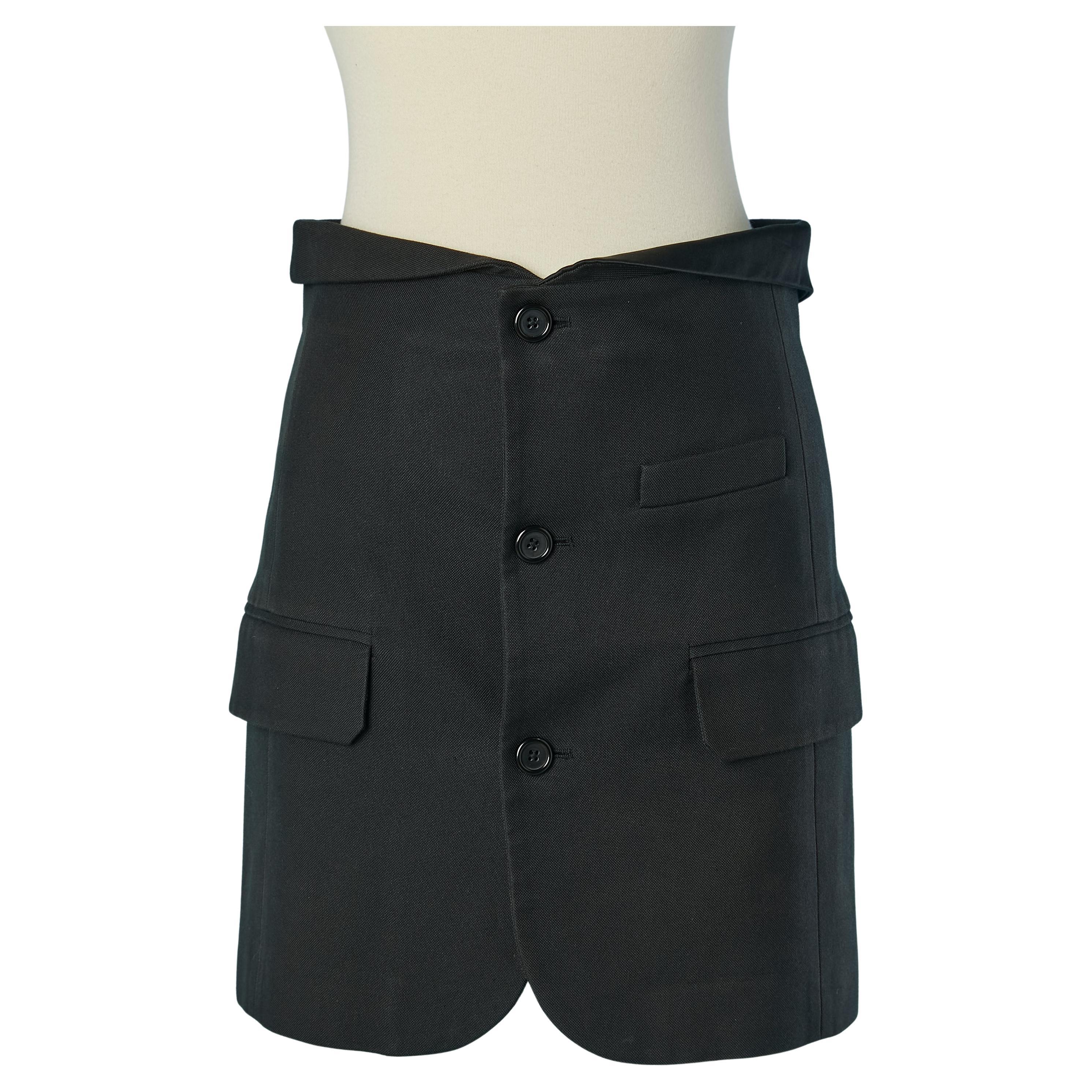 Falda esmoquin negra Helmut Lang en venta