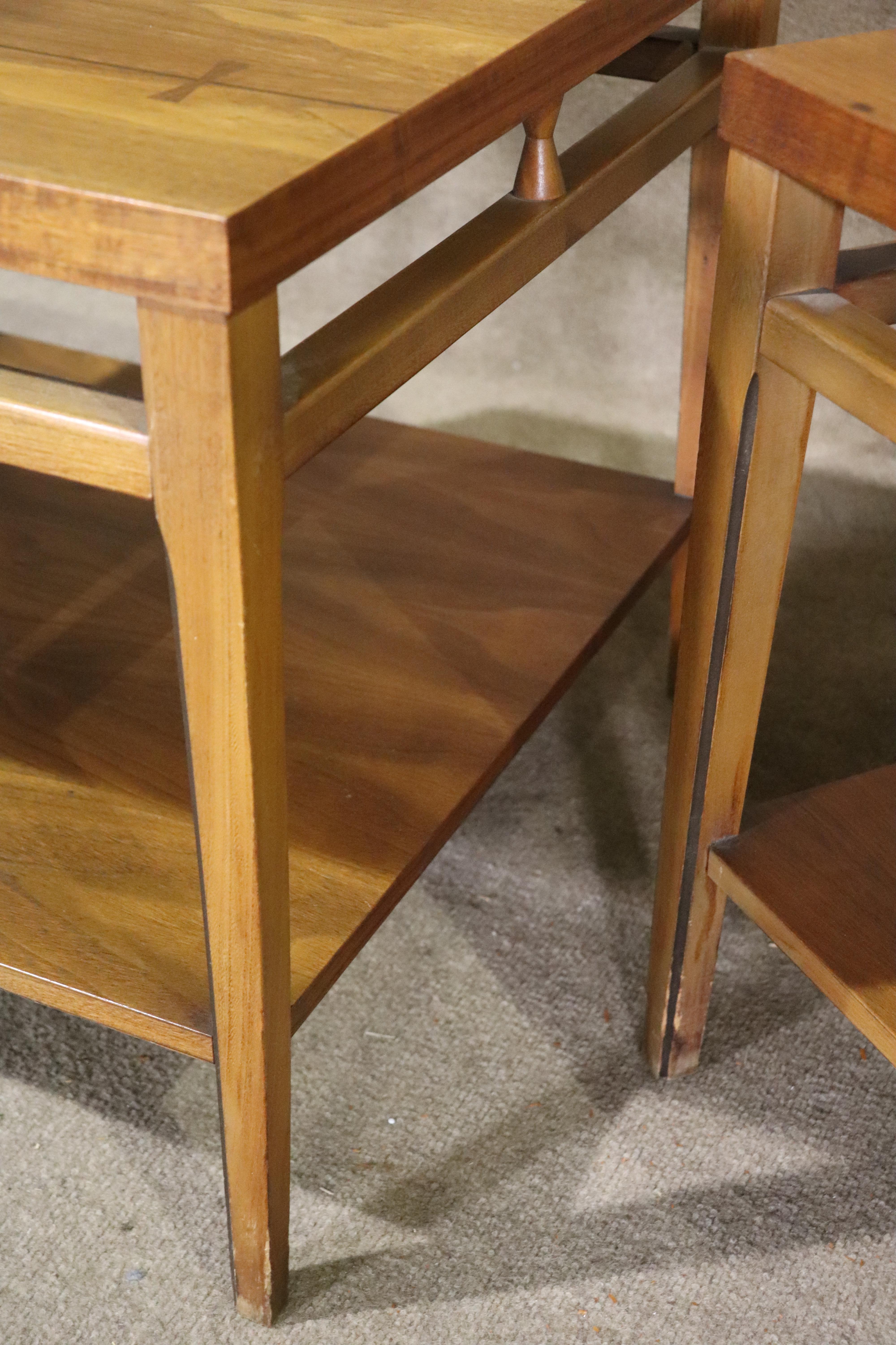 Walnut 'Tuxedo' Series End Tables For Sale