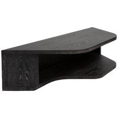 Tuya Sofa Back Table, Contemporary Ebonized Limed Oak Side Table