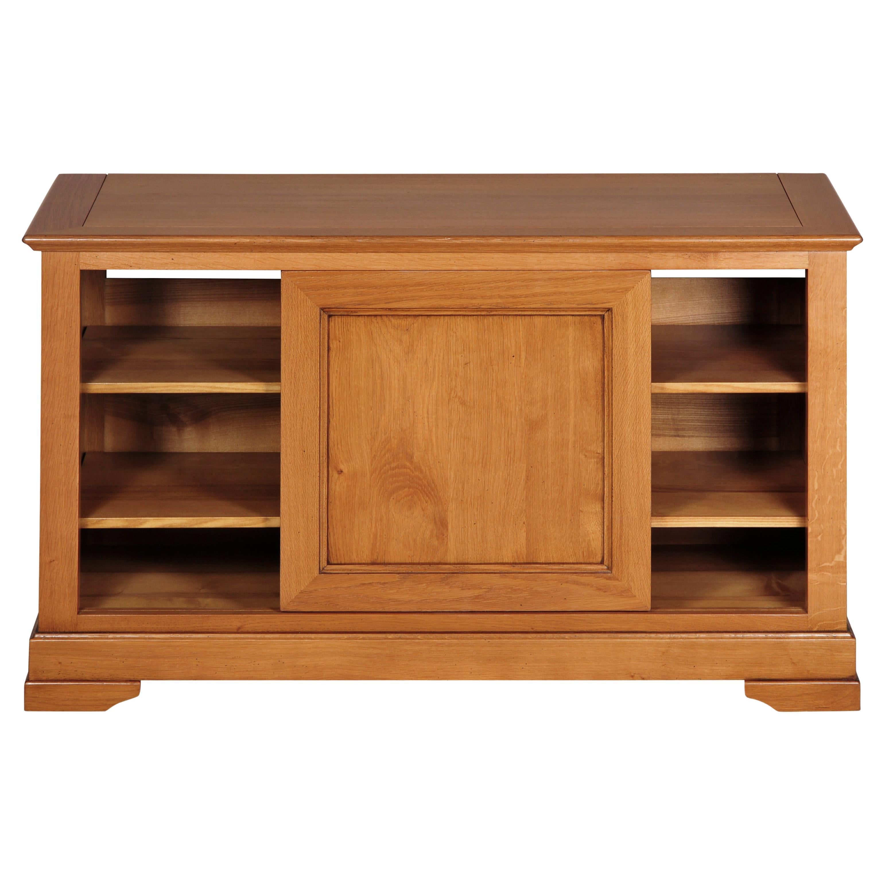 TV Cabinet 100% in French Oak, Louis Philippe Style, 1 Sliding Door