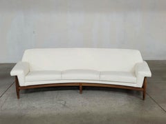 TV Sofa in Teak White Bouclette by Johannes Andersen for Trensum, 1958