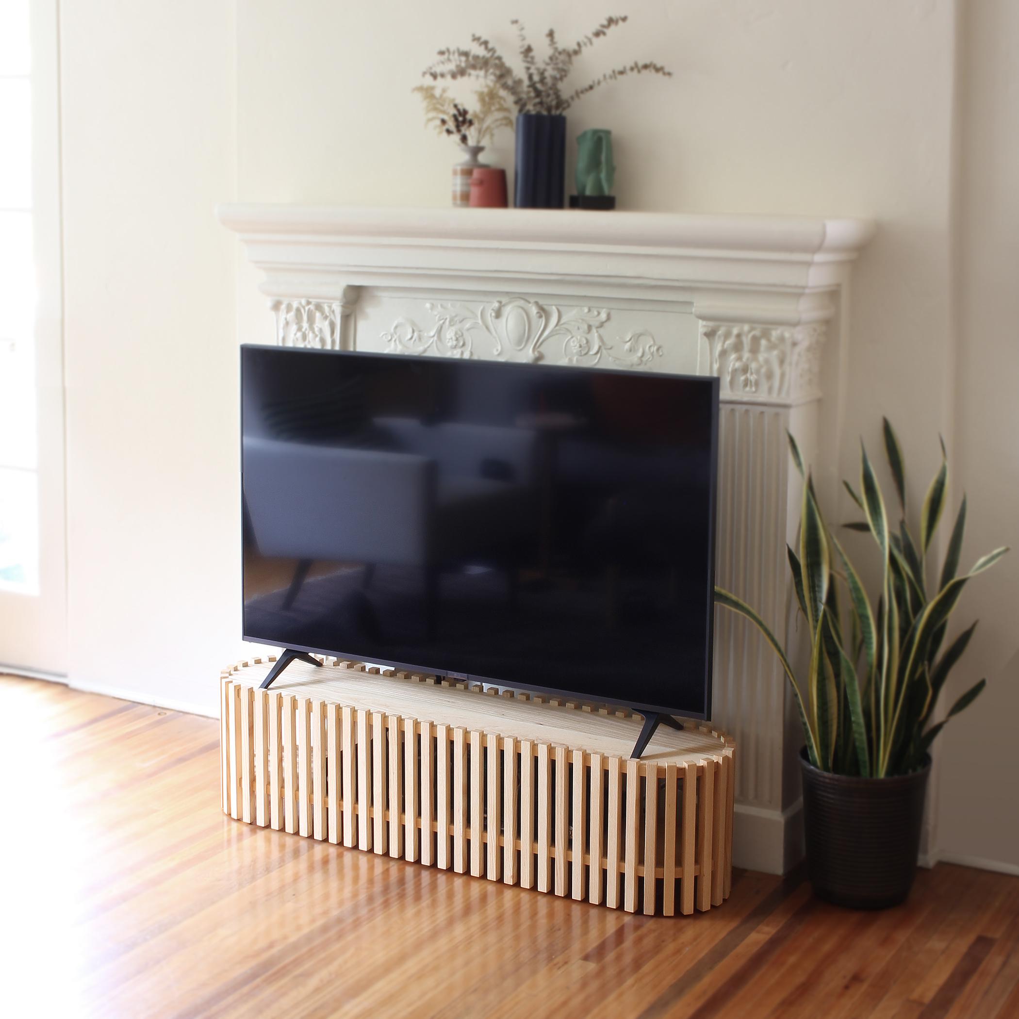 Modern TV Stand in Solid Ash by Elliott Marks