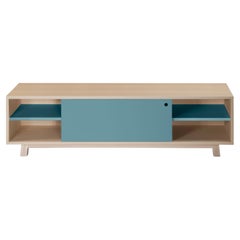 Tv Stand in Ash Wood with 1 Sliding Door Designed by Eric Gizard, Paris