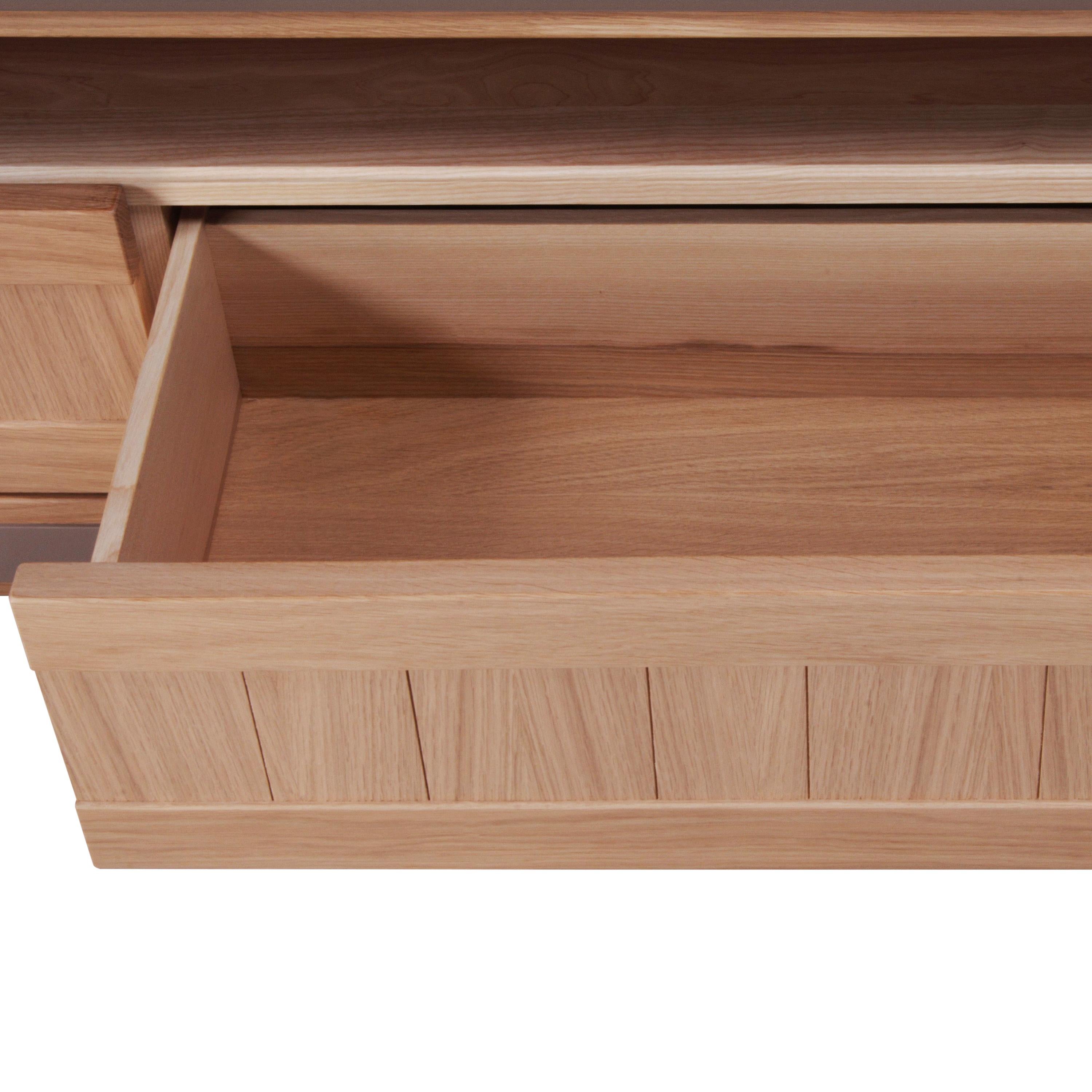 XXI secolo e contemporaneo Mobile tv francese a 2 cassetti in legno di Oak Wood in vendita