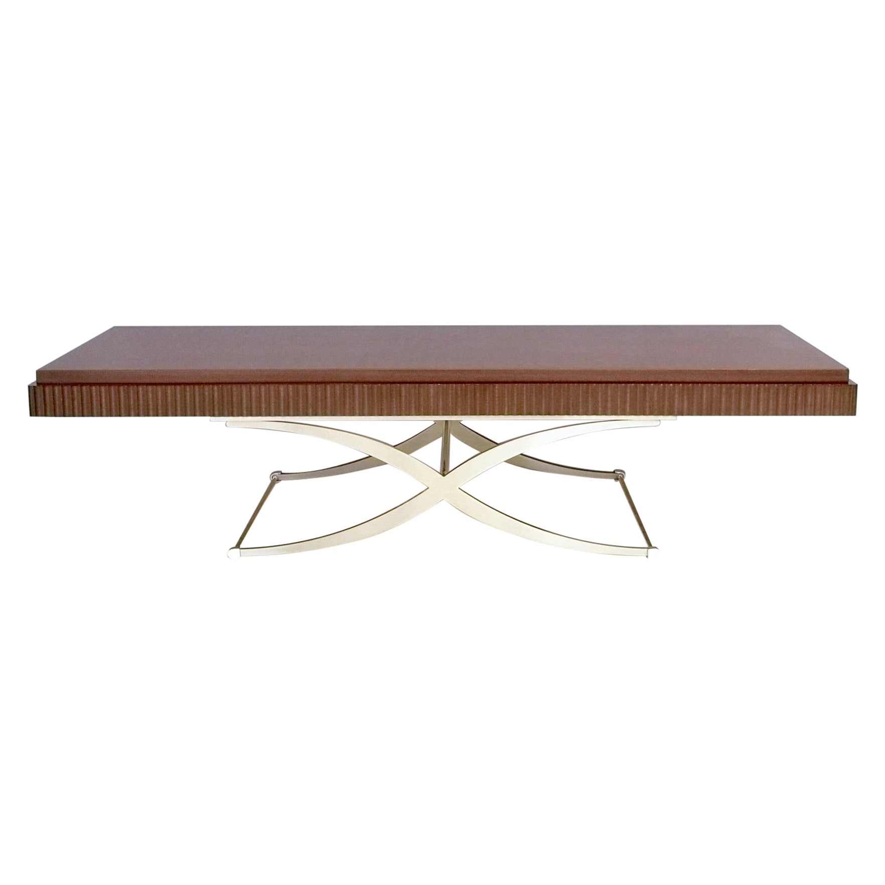 Soporte de TV/Mesa auxiliar de Italo900 con tablero de madera y estructura de acero, Italia 2010 en venta