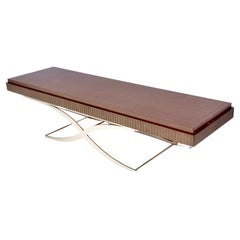 TV Stand/ Side Table by Italo900 with a Wooden Top and a Steel Frame, Italy 2010