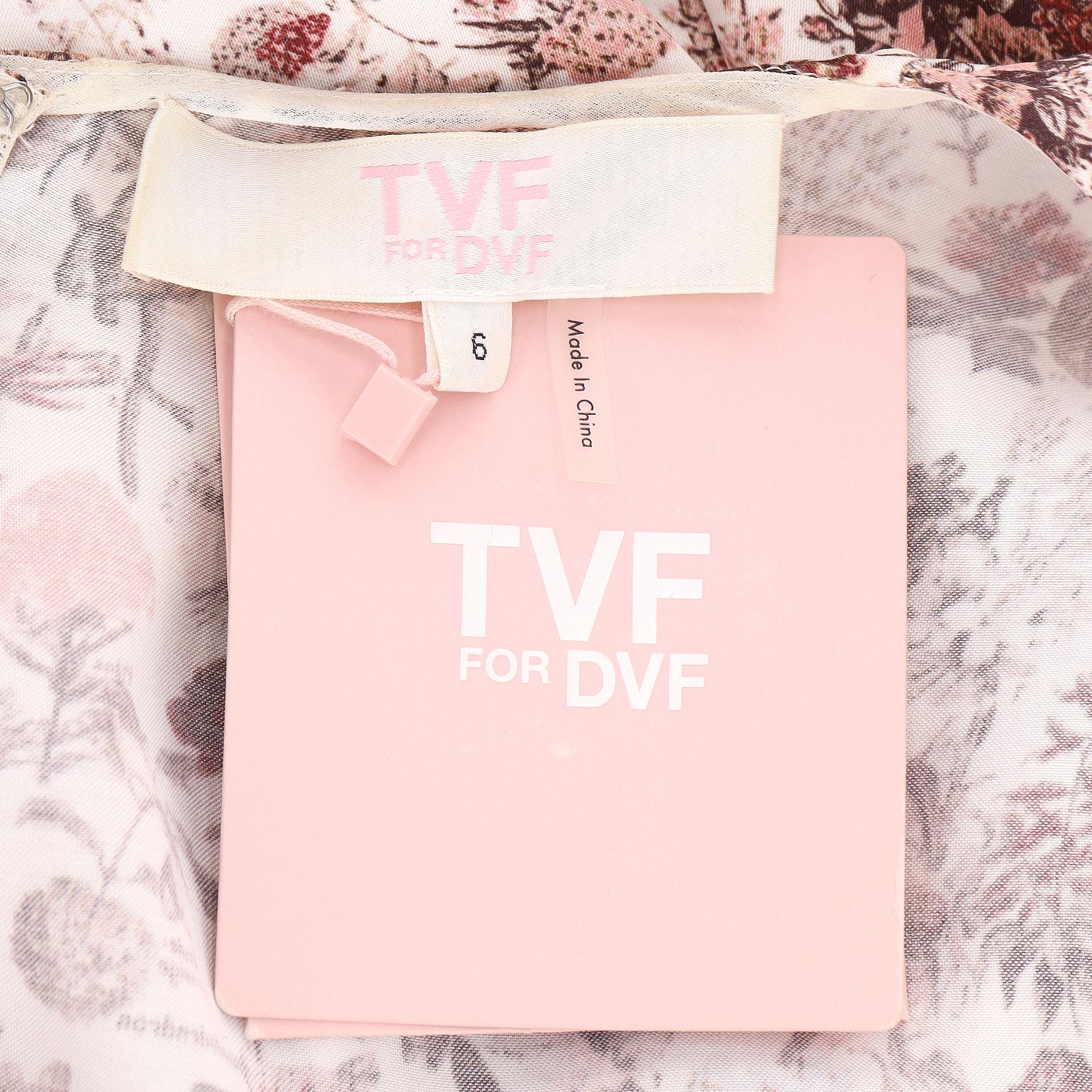 TVF for DVF - Robe midi à manches bouffantes et imprimé floral en vente 2