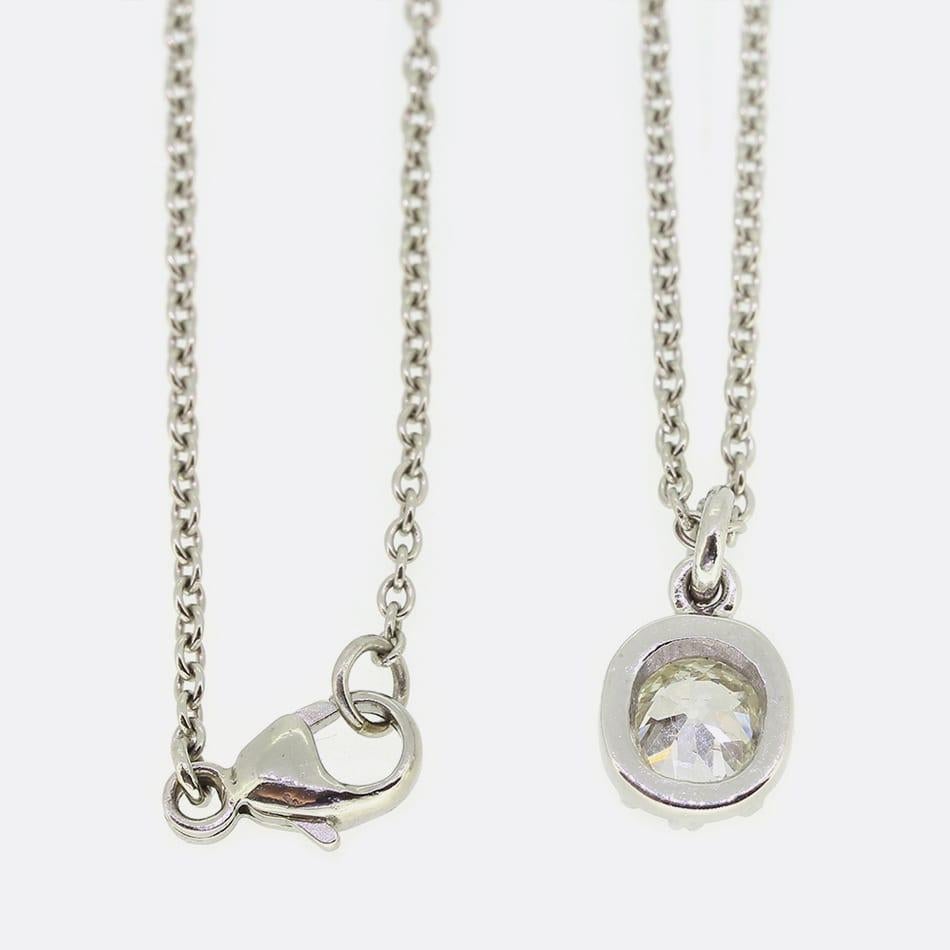 Georgiano TVJ Ciondolo con diamante taglio cuscino da 0.55 carati in vendita