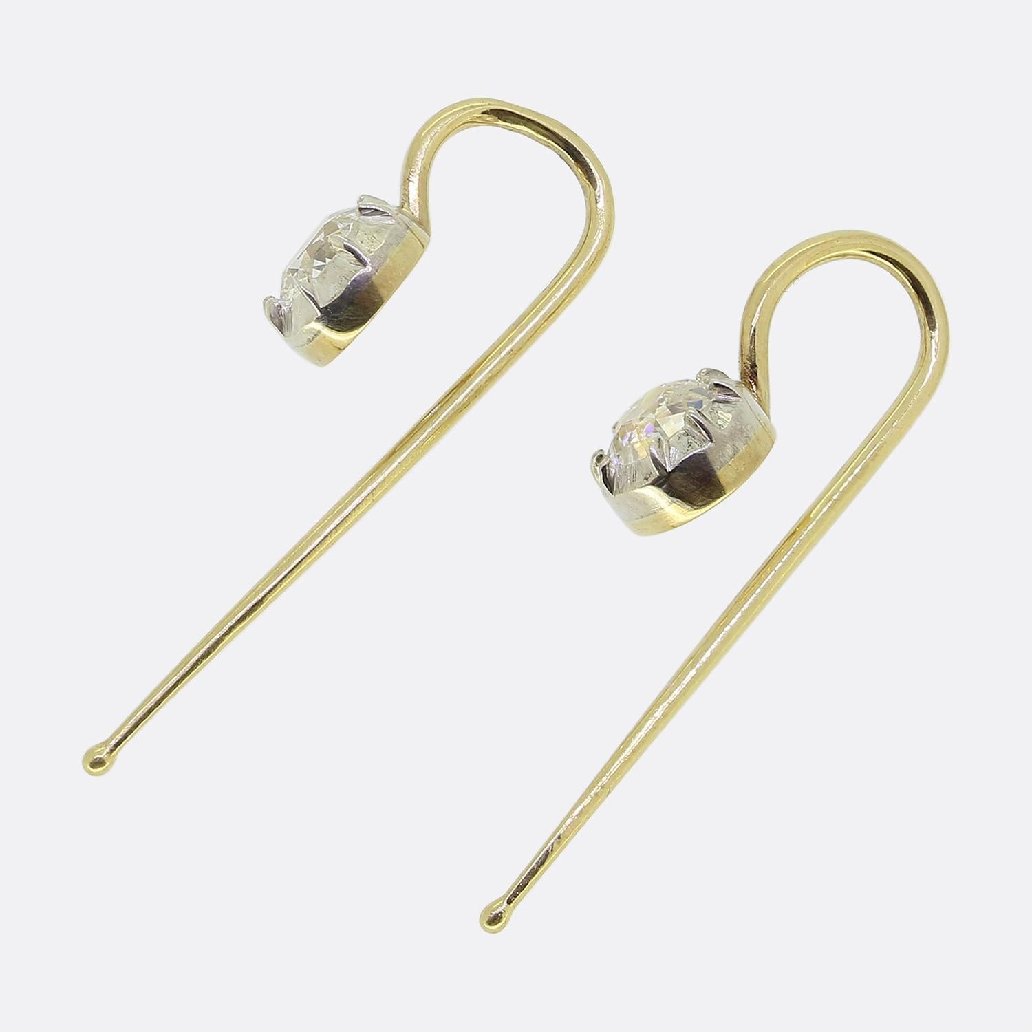 TVJ Pendientes de diamantes talla antigua de 0,80 quilates Talla antigua en venta