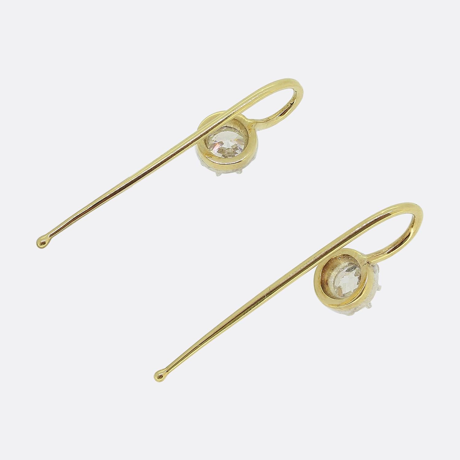 TVJ Pendientes de diamantes talla antigua de 0,80 quilates Talla antigua en venta