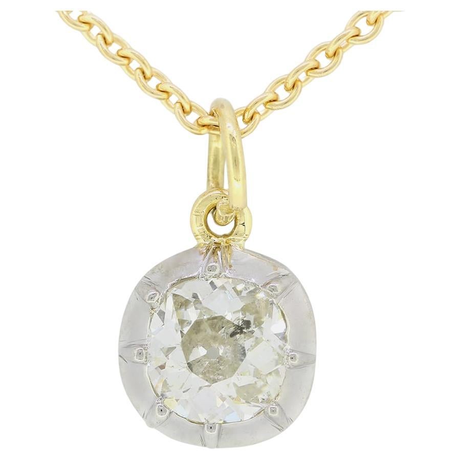 TVJ 0.81 Carat Cushion Cut Diamond Pendant